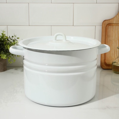 УЦЕНКА Кастрюля цилиндрическая, 8 л, без крышки, светлая