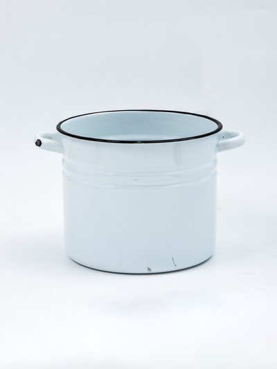 УЦЕНКА Кастрюля эмалированная, 9 л, d=21 см, без крышки, без деколи, белая