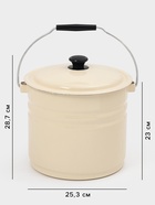 УЦЕНКА Ведро ц/шт с/кр 10л (слоновая)Без декора - фото 14991218