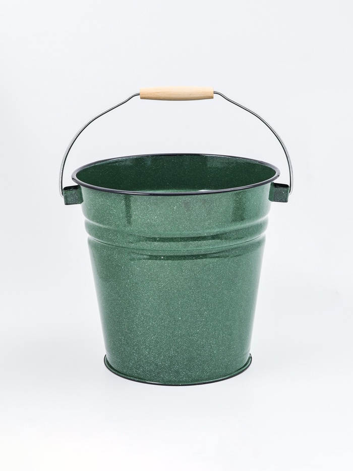 УЦЕНКА Ведро,12 л, без крышки, зелёное, с зерном - Фото 1