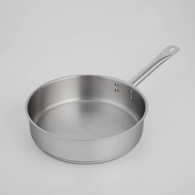 УЦЕНКА Сковорода 28см Общепит глубокая, высота 7,5см корпус 0,6мм индукц. дно ТРС 3,5мм