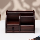 УЦЕНКА Органайзер 5 секций, 1 выдвижной ящик, серия Зебрано с кантом темным, 14*21см 10963208