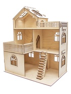 Домик для кукол деревянный, 3 этажа, неокрашенный - фото 119552561