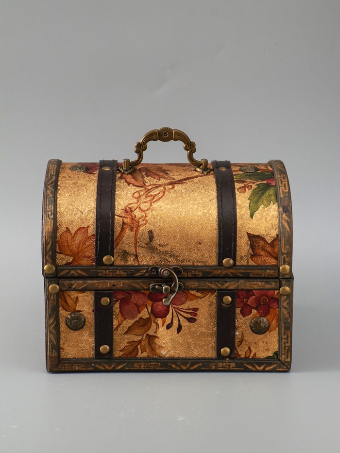 УЦЕНКА Шкатулка для украшений «Сундук. Цветочный узор», 20×15×15.5 см - Фото 1