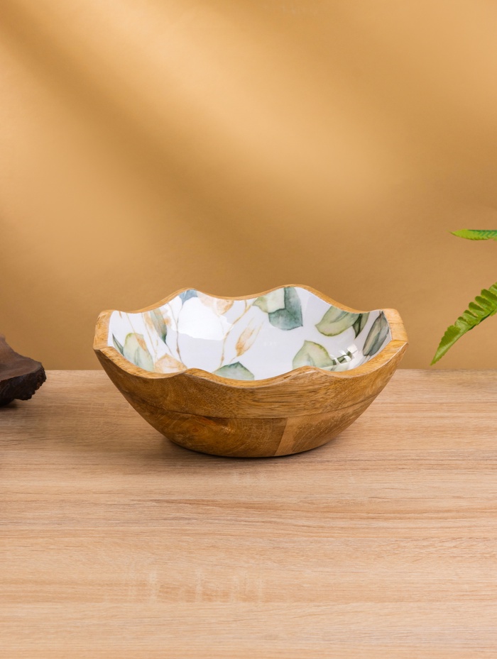 УЦЕНКА Салатник "Листья" дерево манго 20х20х8 см - Фото 1