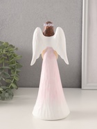 УЦЕНКА Сувенир полистоун "Девушка-ангел в нежно-розовом платье с венком-сердце" 8,5х6х21,5 см 1058 10963245