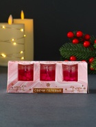 УЦЕНКА Набор гелевых свечей «Конь. Мечтай. Сияй. Зажигай», 3 шт, розовые, 2,5 х2,5 х 2,5 см 108770 10963247