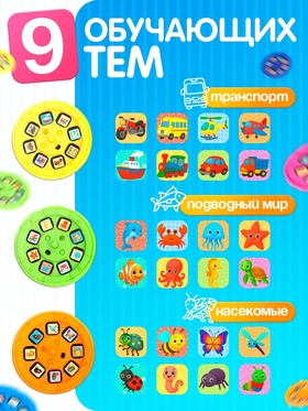 Слайды для проектора «Мир вокруг нас», набор, 9 слайдов, 72 картинки