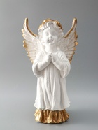 УЦЕНКА Фигура "Ангел молящийся большой" белое золото 53х30х20см - Фото 6