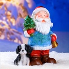 УЦЕНКА Фигура "Дед мороз с елкой" с блестками 37см 10963414