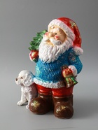 УЦЕНКА Фигура "Дед мороз с елкой" с блестками 37см 10963414