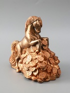 УЦЕНКА Копилка "Конь на деньгах" 20х20х13 см, бронза - Фото 8