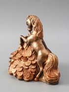 УЦЕНКА Копилка "Конь на деньгах" 20х20х13 см, бронза - Фото 10