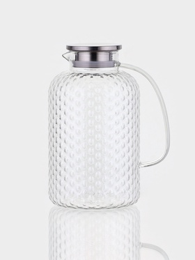 Кувшин Magistro «Богема. Дольки», 3 л, 21×15×27 см, крышка-сито, стекло, прозрачный