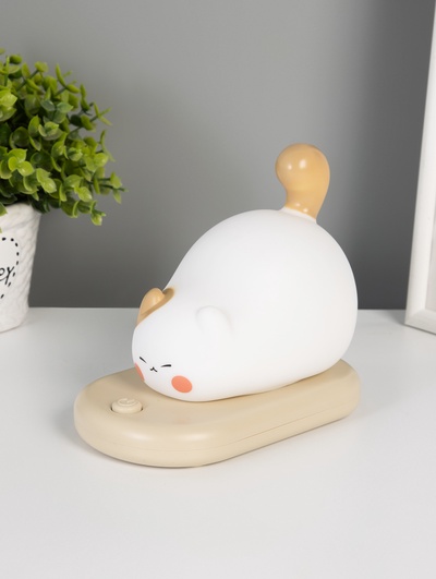 Ночник «Котёнок на коврике», LED, 3 Вт, 5V, USB, от АКБ, 9×15×13.2 см