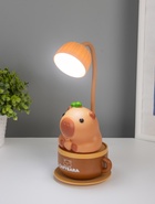 Ночник «Капибара в чашке», 8хLED, 3 Вт, 5V, USB, АКБ, 2 режима, 9.5×9.5×28.5 см - Фото 2