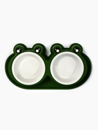 Миска двойная, 160 мл, 29.5×14×4 см, фигурная, пластик, зелёная - фото 61955105