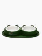 Миска двойная, 160 мл, 29.5×14×4 см, фигурная, пластик, зелёная - фото 61955106
