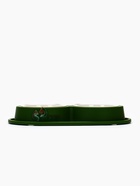 Миска двойная, 160 мл, 29.5×14×4 см, фигурная, пластик, зелёная - фото 61955108