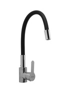 УЦЕНКА Смеситель для кухни ZEIN Z2751, гибкий излив, картридж 35 мм, нерж. сталь, черный/сатин 74434 - Фото 1