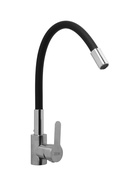 УЦЕНКА Смеситель для кухни ZEIN Z2751, гибкий излив, картридж 35 мм, нерж. сталь, черный/сатин 74434 - Фото 2