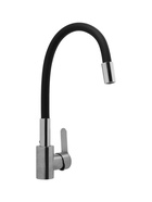 УЦЕНКА Смеситель для кухни ZEIN Z2751, гибкий излив, картридж 35 мм, нерж. сталь, черный/сатин 74434 - Фото 3