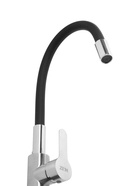 УЦЕНКА Смеситель для кухни ZEIN Z2751, гибкий излив, картридж 35 мм, нерж. сталь, черный/сатин 74434 - Фото 5