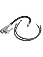 УЦЕНКА Смеситель для кухни ZEIN Z2751, гибкий излив, картридж 35 мм, нерж. сталь, черный/сатин 74434 - Фото 7