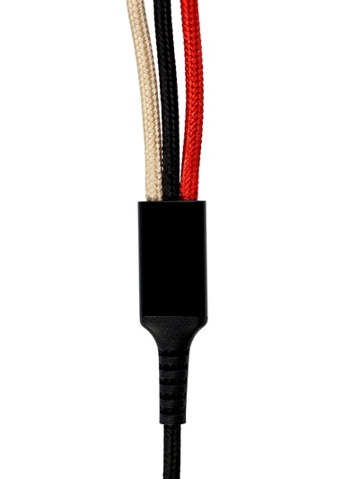 Кабель D02E, 3 в 1, Type-C-microUSB-Lightning, 1.2 м, для зарядки и передачи данных, чёрный