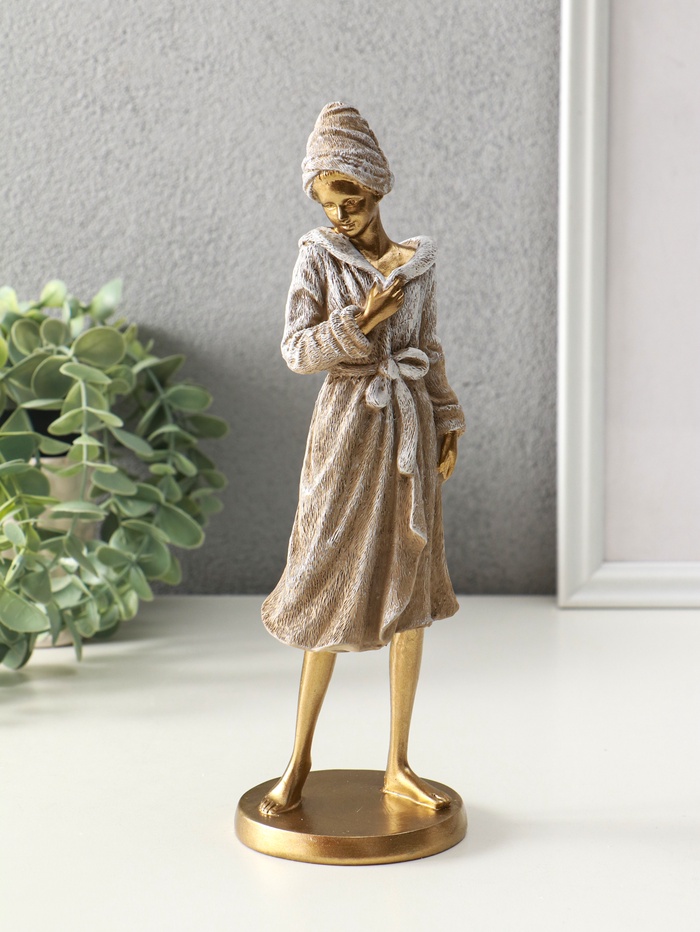 Фигура полистоун «Девушка в банном халате», 8.5×8.5×25 см - Фото 1