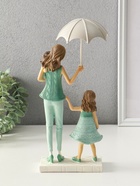 Фигура полистоун «Мама с детьми в вязанных нарядах, под зонтом», 7.5×12.5×24 см - Фото 3