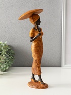 Сувенир полистоун "Африканка в горчичном наряде с зонтом" 11,5х11,5х36,5 см - фото 61955188