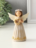 Сувенир полистоун "Девочка-ангел с венком-сердце" 4,5х8х12 см - фото 809350241