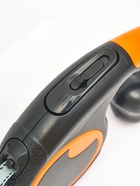 Рулетка - поводок "Косточка", с контейнером для пакетов, трос 3 м, чёрная/оранжевая - фото 61955215