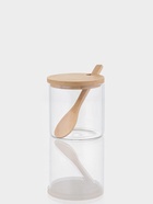 Сахарница Bella Tenero «Эко», 300 мл, 8×8×8.5 см, с бамбуковой крышкой и ложкой, стекло, прозрачная - Фото 1