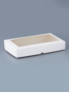 Коробка складная, белая, с окном, 26×15×4 см - Фото 1