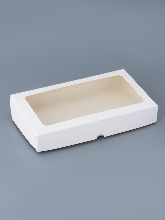 Коробка складная, белая, с окном, 26×15×4 см - Фото 1
