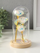 Фигурка светящаяся колба «3 розы», LED-ночник, 3×ААА, серебристый, 11×11×22 см 10903114