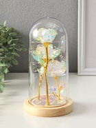 Фигурка светящаяся колба «3 розы», LED-ночник, 3×ААА, серебристый, 11×11×22 см 10903114