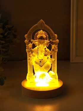 Фигурка светящаяся «Ганеша в арке», прозрачный, 10×10×18.5 см