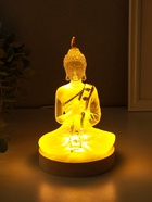Фигурка светящаяся «Будда Анджали Мудра - молитва», прозрачный, от USB, 10×10×17.5 см - Фото 1
