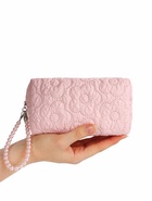 Косметичка женская «Цветочек», ручка из бусин, розовая - Фото 2