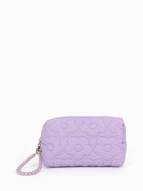 Косметичка женская «Цветочек», ручка из бусин, сиреневая