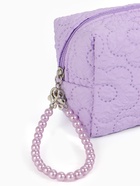 Косметичка женская «Цветочек», ручка из бусин, сиреневая - Фото 3