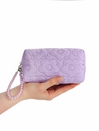 Косметичка женская «Цветочек», ручка из бусин, сиреневая - Фото 10