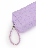 Косметичка женская «Цветочек», ручка из бусин, сиреневая - Фото 4