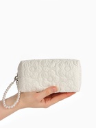 Косметичка женская «Цветочек», ручка из бусин, молочная - Фото 2