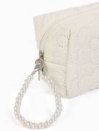 Косметичка женская «Цветочек», ручка из бусин, молочная - Фото 5