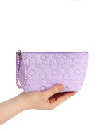 Косметичка женская «Цветочки», на молнии, ручка из бусин, 22×7×14.5 см, сиреневая - Фото 10