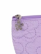 Косметичка женская «Цветочки», на молнии, ручка из бусин, сиреневая - Фото 5